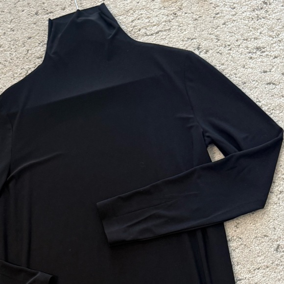 Norma Kamali size 36 (6 or S in brand) Black Long Sleeve Dress mock neck NWOT - Picture 12 of 12